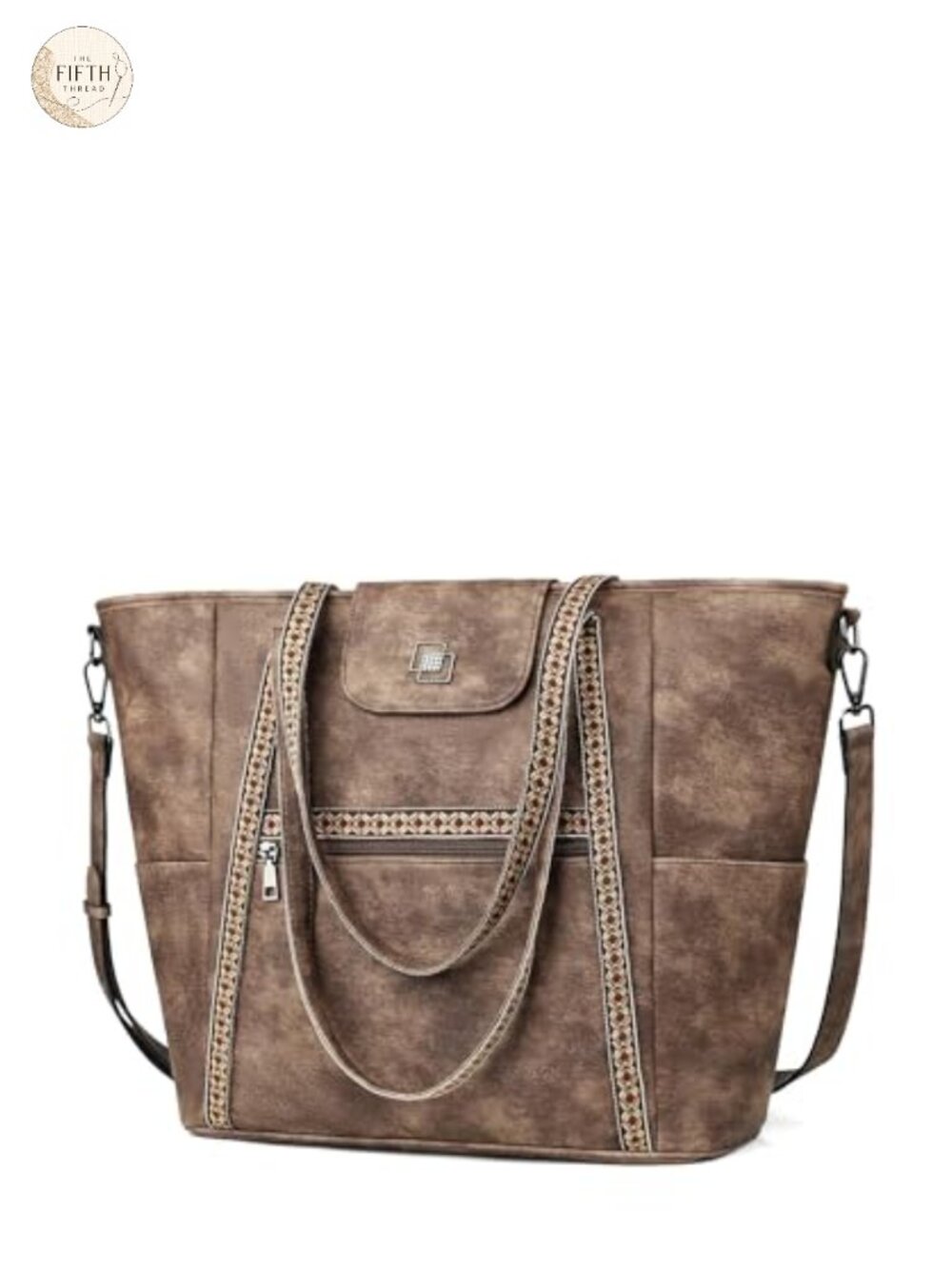 Large Women's Laptop Tote Bag Faux Leather, 15.6in, Convertible Backpack
